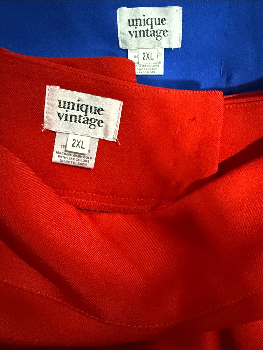 2 Unique Vintage Circle Skirts in Red & Blue